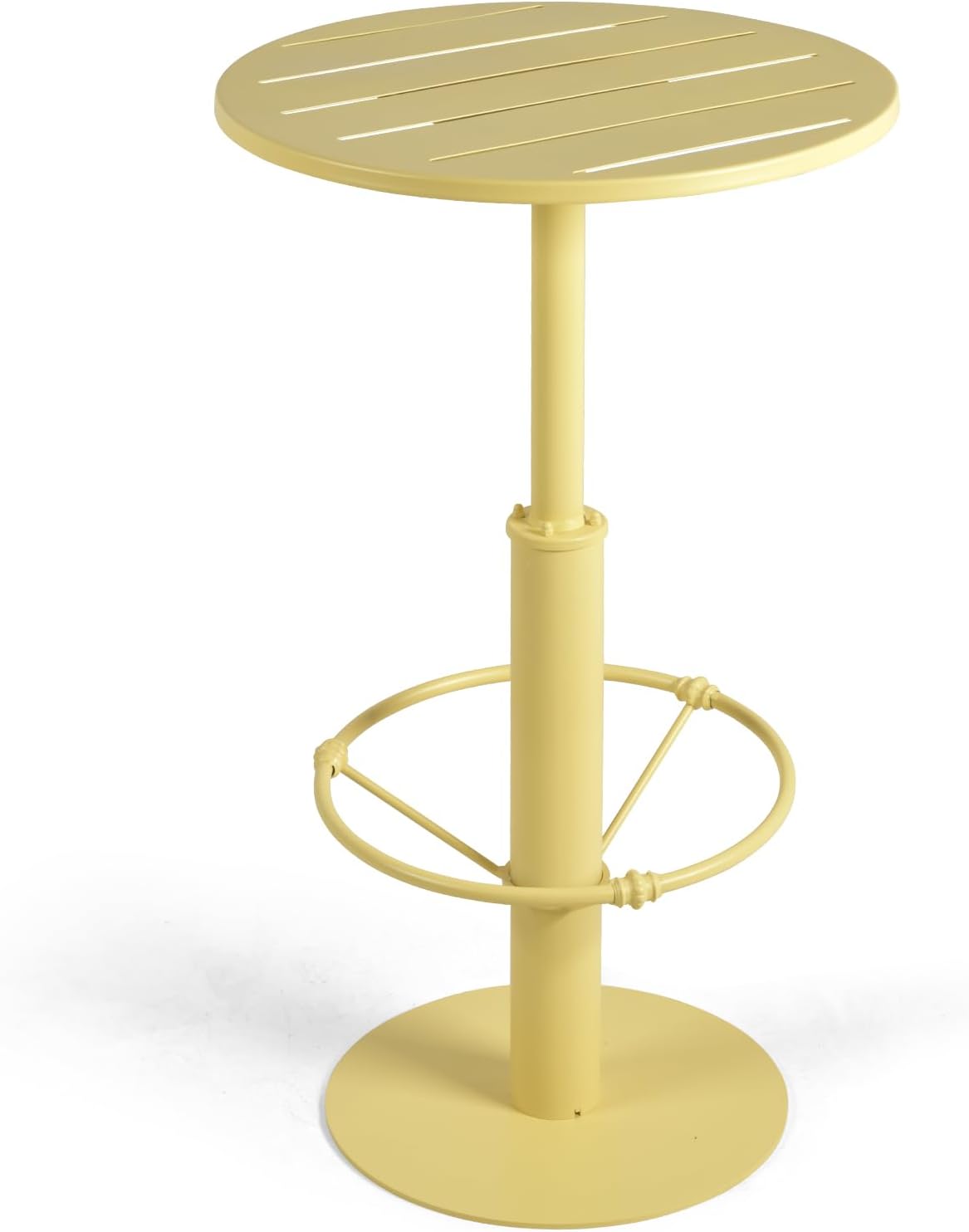 LOKKHAN 42" Tall Rustic Industrial Bar Table 19.68" Dia Round Wooden Top Metal Frame Height Fixed Standing Pub Dining Room Bistro Cocktail Table, Black & Brown