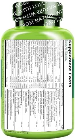NATURELO Men's Multivitamins - Whole Food Multivitamin for Men, 120 Caps | Vitamins, minerals, vegetarian capsules, energy, brain, heart, eye health*