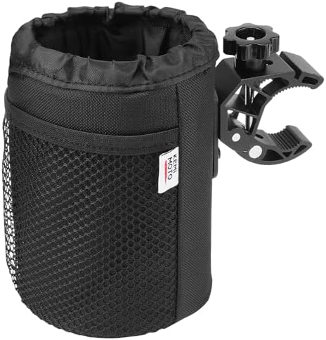 KEMIMOTO Motorcycle Cup Holder, Oxford Fabric Motorcycle Drink Holder with 0.6"-1.5" Alligator Clamp, Universal Water Bottle Cup Accessories for Bike
