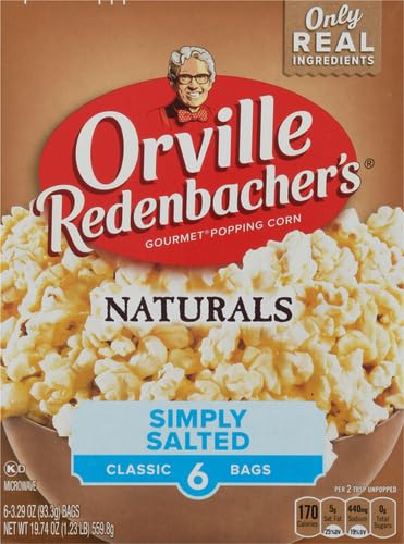 Orville Redenbacher’s Popcorn, Naturals Simply Salted Popcorn, 3.3 oz., 6ct