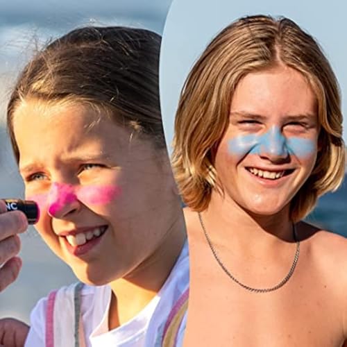 Sun Zapper Zinc Oxide Mineral Sunscreen Stick – SPF 50+ Water Resistant – 4-Pack (Pink, Blue, Green