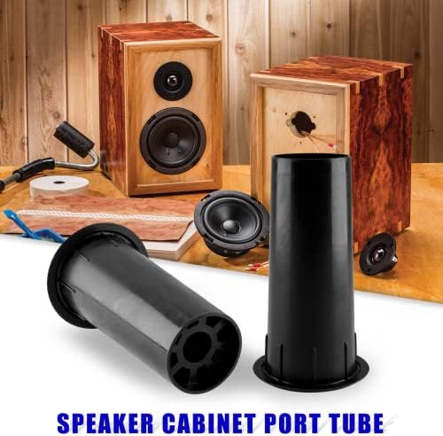 Waziaqoc Speaker Port Tubes, 4PCS, 2 Inch Mounting Diameter, Black | ABS Plastic, Bass Air Ports, Speaker Box Port Tube