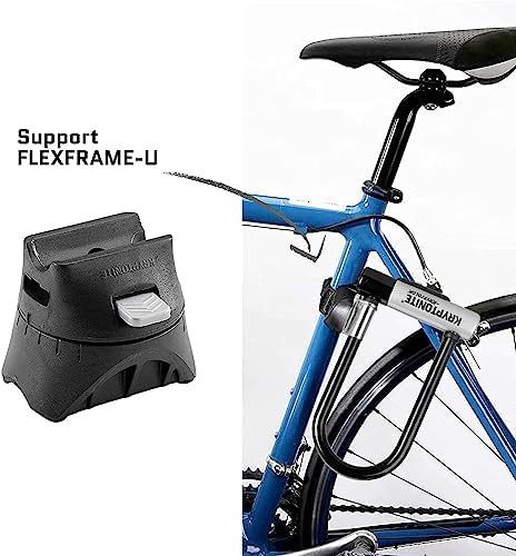 Kryptonite Kryptolok Mini-7 Bike U-Lock, 4ft Security Cable and Keys | 12.7mm hardened steel shackle, double deadbolt design, includes FlexFrame-U mounting bracket and 10mm looped steel cable