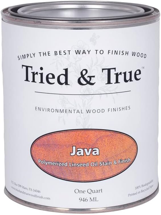 Tried & True Dark Walnut Stain & Finish, Pint | Linseed Oil Natural Wood Stain, Ideal for Home Improvement, Furniture, & Kitchen Wood Projects, Pigmented Danish Oil