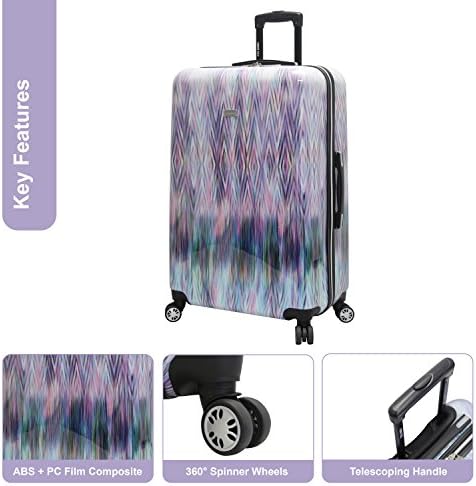 Steve Madden Luggage Collection - 3 Piece Hardside Lightweight Spinner Suitcase Set - Travel Set includes 20 Inch Carry On, 24 inch and 28 Inch Checked Suitcases (Diamond)
