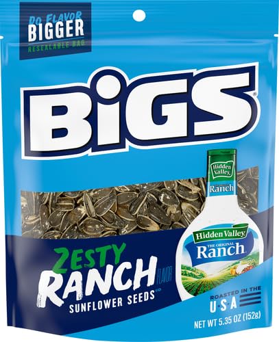 BIGS Sunflower Seeds, Hidden Valley Zesty Ranch Flavor, 5.35 oz.