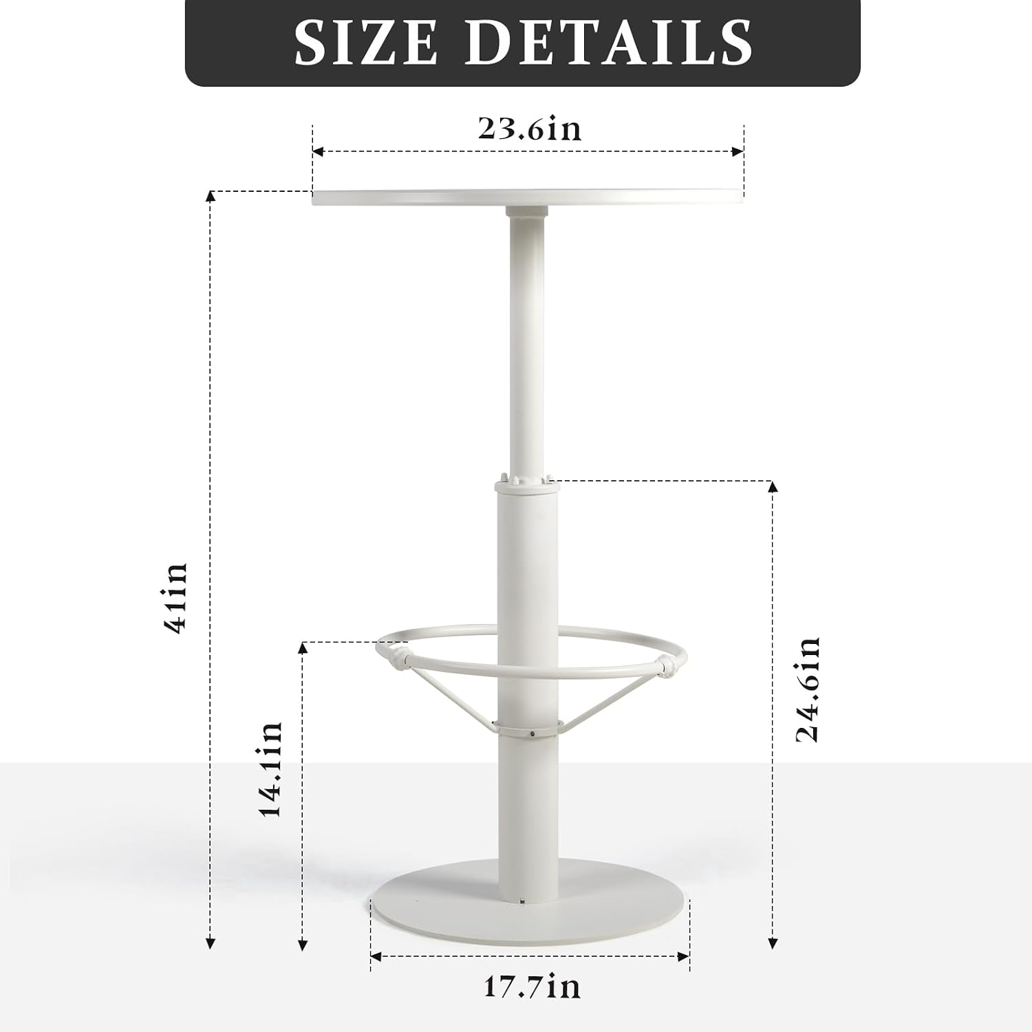 LOKKHAN 42" Tall Rustic Industrial Bar Table 19.68" Dia Round Wooden Top Metal Frame Height Fixed Standing Pub Dining Room Bistro Cocktail Table, Black & Brown
