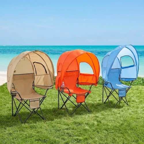BrylaneHome Oversized Camp Chair with Canopy - Taupe