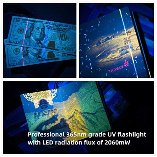 Weltool M2-BF UV Flashlight, Black Light, 365nm UV-A, 1800mW, Stainless Steel, Battery Powered, Portable, 13.5cm