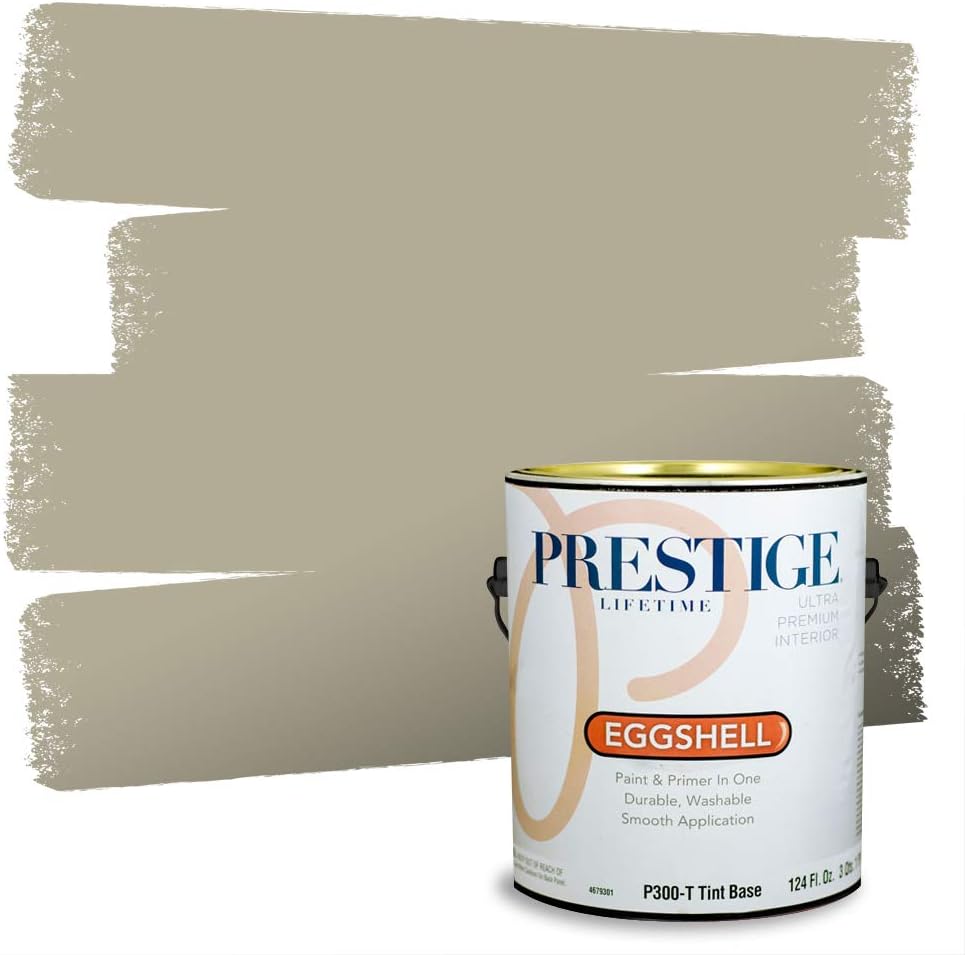 PRESTIGE Paints Exterior Paint and Primer In One, 1-Gallon, Satin, Comparable Match of Sherwin Williams* Ripe Olive*