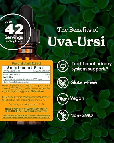 Herb Pharm Uva Ursi Liquid ExtraCount for Urinary System Support, 1 Oz