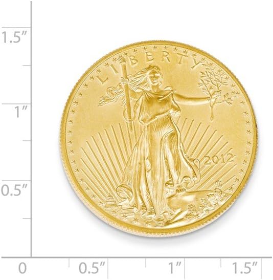 Solid 22K Yellow Gold 1Oz American Eagle Coin (1.28 x 1.28 Inches)
