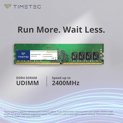 Timetec 16GB DDR4 2400MHz (PC4-2400T) PC4-19200 UDIMM Desktop RAM – 288-Pin 1.2V CL17 Non-ECC Unbuffered DIMM Memory Module Upgrade