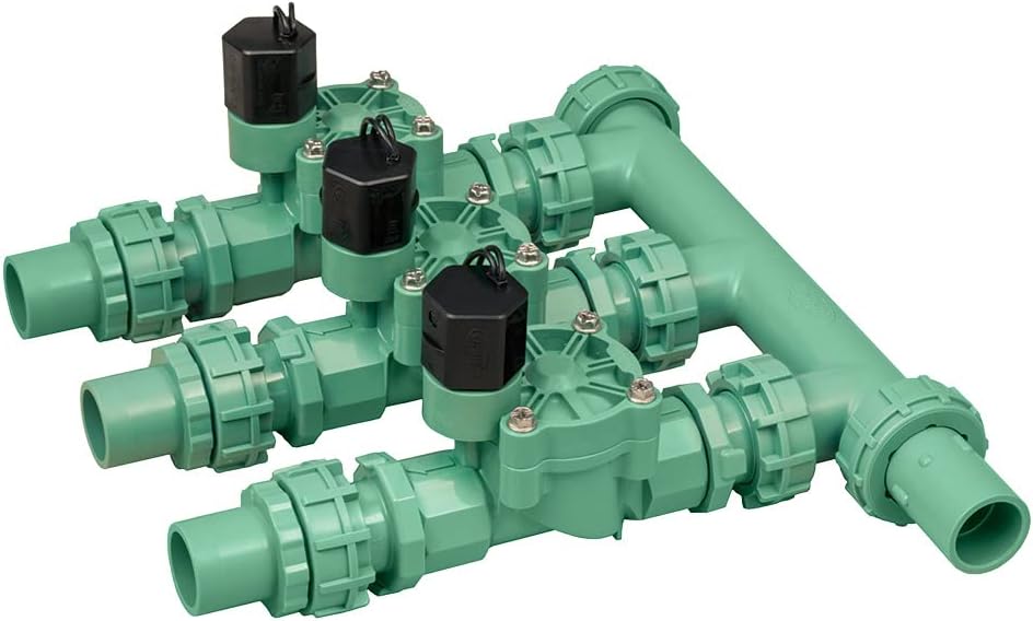 Orbit 91207 3-Valve Preassembled Sprinkler Manifold for Poly Pipe
