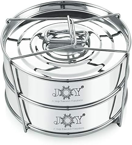 Stackable Stainless Steel Insert Pans - Inserts for Instant Pot - Pan for Instapot - Accessories for Instant Pot- FITS 6 QT and Above - Single Size - Pressure Cooker Steamer Pan Accessories