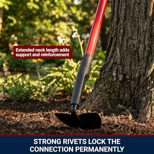 BULLY TOOLS Warren Hoe Professional 12-Gauge 6.25-Inch Garden Hoe Tool with Fiberglass Handle, Commercial Strength, Gardening Tools