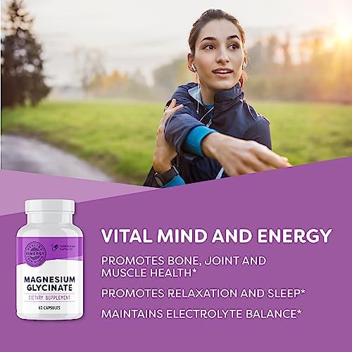 VIMERGY Magnesium Glycinate Supplement, Vegan, 180 Capsules, 90 Servings