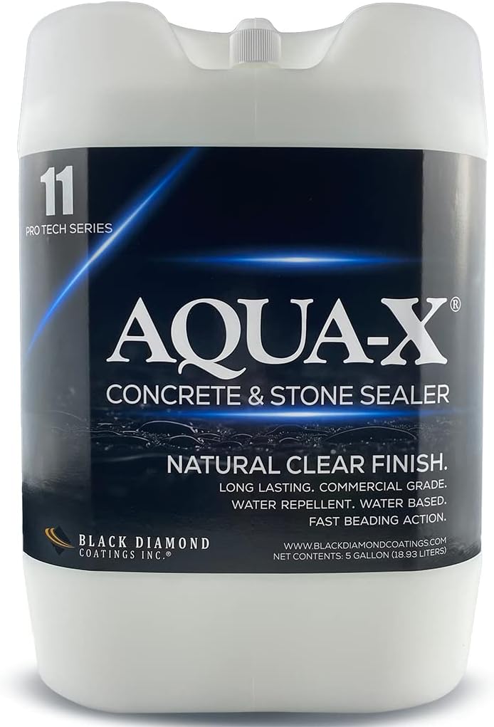 1 Gal. AQUA-X 11 Clear Penetrating Concrete Sealer & Stone | Natural Finish | Professional Grade | Indoor & Outdoor | Fast Dry and Long Lasting Protection