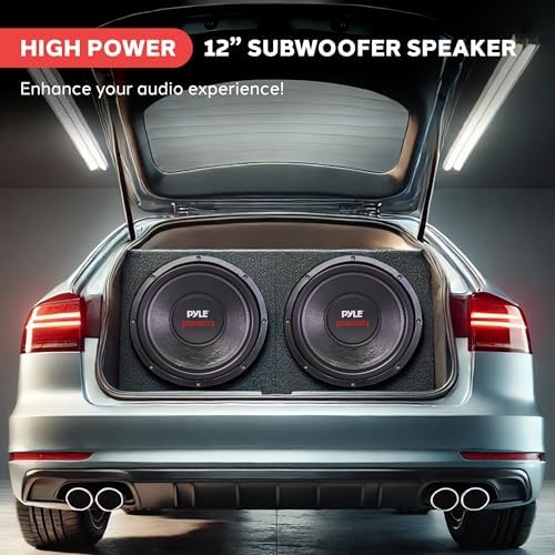 Pyle 8" Car Subwoofer Speaker - 800 Watt Dual 4 Ohm Voice Coil, Treated Foam Surround, Non-Pressed Paper Cone, 60oz Magnet - Powerful Vehicle Audio Bass Woofer for Car Stereo Systems - PLPW8D (Black)