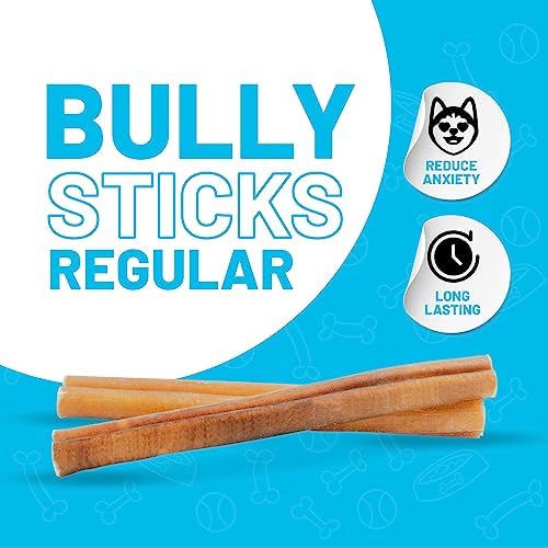 Sitka Farms Bully Sticks for Dogs, Dog Chews and Treats, 6 Inch, 20 Count