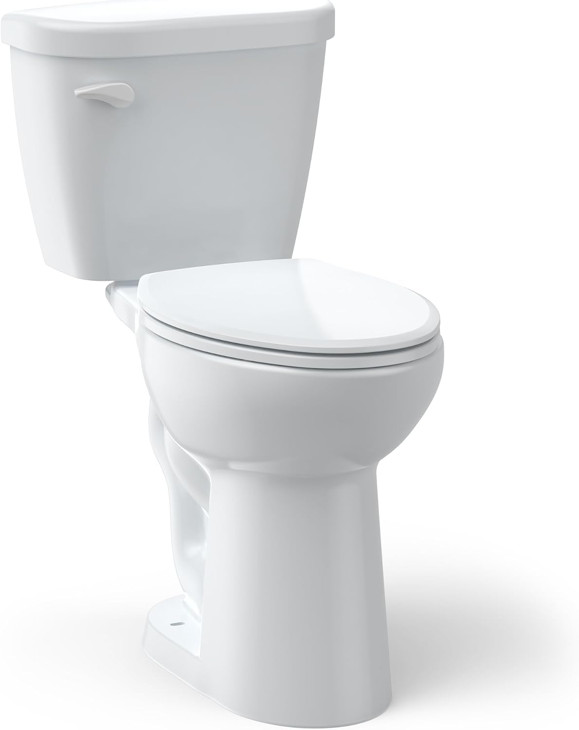 Two-Piece Toilets for Bathrooms, Comfort ADA Toilet with 19" Height, Elongated with Soft Close Seat, Power Flush 1.28 GPF