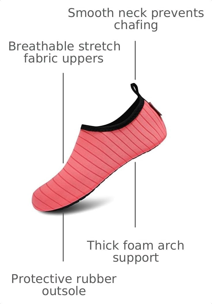VIFUUR Water Shoes for Men Women Barefoot Quick Dry Aqua Socks Slip On | Lightweight, Breathable Upper, Flexible Sole, Drainage Design, Easy Slip-On Fit for Water Activities