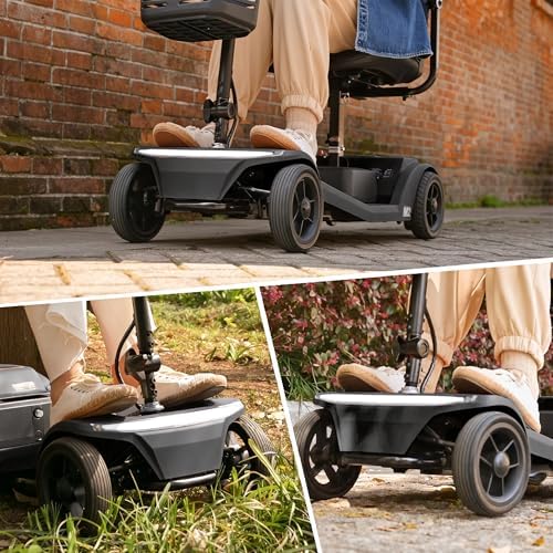Metro Mobility 4 Wheel Foldable Mobility Scooter for Adults - 300 lbs Capacity Electric Mobility Scooters for Seniors - Long Range Power Extended