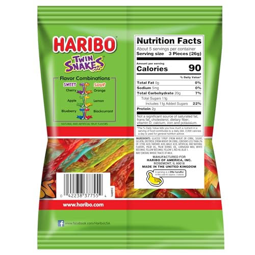 Haribo Gummi Candy, Happy Cherries, 5 Ounce