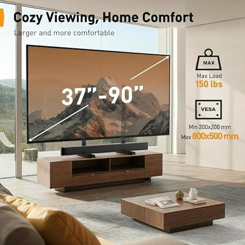 Perlegear Universal TV Stand Legs for Most 37–90 Inch TVs up to 150 lbs, Height Adjustable TV Legs Replacement Suitable for Soundbar