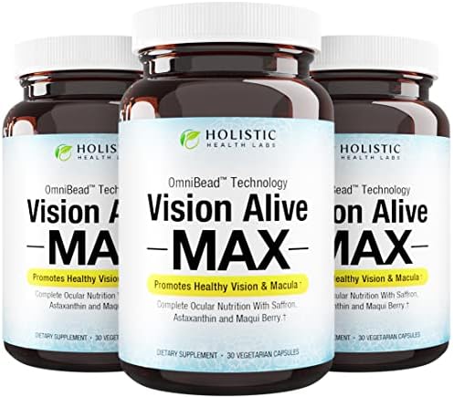 Holistic Health Labs Vision Alive Max Eye Supplement Lutein & Zeaxanthin (Lutemax® 2020) Eye Vitamins for Adults 50+ – Vision & Macular Support