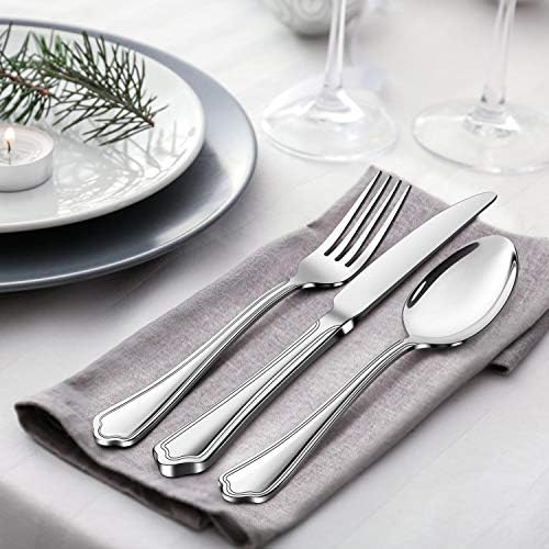 LIANYU 77-Piece Silverware Flatware Set for 12, Stainless Steel Cutlery Set
