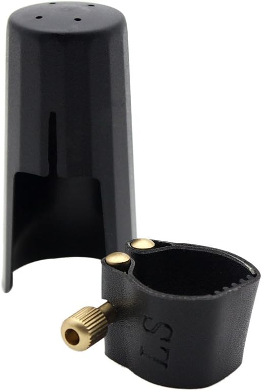Andoer Alto Saxophone Ligature Fastener Compact Durable Artificial Leather for Alto Saxophone Rubber Mouthpiece