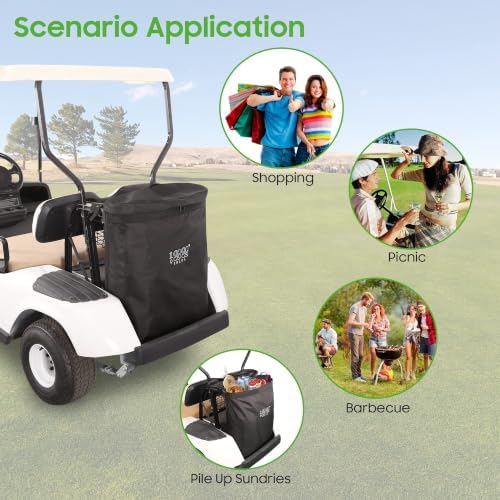 10L0L Golf Cart Cargo Bag for 2 Passenger Golf Carts, Storage Grocery Shopping Bag for Yamaha, EZGO TXT/RXV, Club Car DS/Precedent Golf Cart