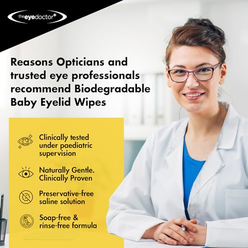 The Eye Doctor Sensitive Baby Eye Wipes x40 - Sterile Baby Eyelid Wipes for Daily Care - Preservative
