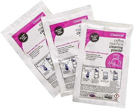 Urnex Coffee Maker and Espresso Machine Cleaner Cleancaf Powder - 3 Packets - Safe On Keurig Delonghi Nespresso Ninja Hamilton Beach Mr Coffee Braun