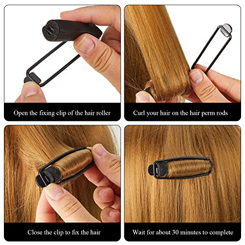 WILLBOND 40 pcs Sponge Hair Rollers, 0.6 Inch, Black