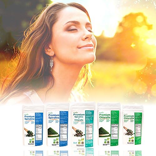 Biophyto-Chlorella Spirulina 2 in 1 Tablets- 1250 Counts- Broken Cell Wall- Vegan- 83 Days Supply- Phycocyanin, Protein- Non-GMO- Iron, Zinc, B12