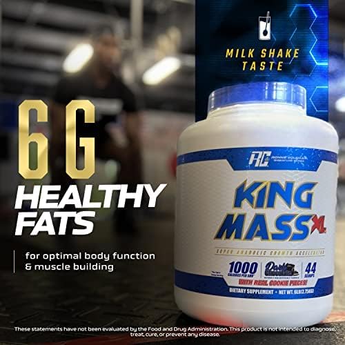 Ronnie Coleman Signature Series King Mass XL Protein Powder, Weight and Muscle Gainer, 60g Protein, 180g Carbohydrates, 1, 000+ Calories Per Serving