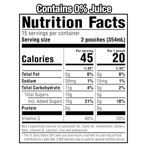 Kool-Aid Drink, 10 ct Box Tropical Punch Flavored, 6 fl oz Pouches | for Flavorful Hydration and Shareable Refreshment Good Source of Vitamin C, Caffeine Free Gluten Free