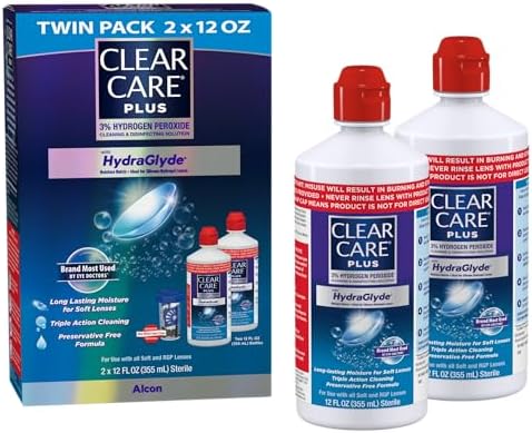 CLEAR CARE PLUS Cleaning & Disinfecting Contact Lens Solution 12 Oz, 2 Pack
