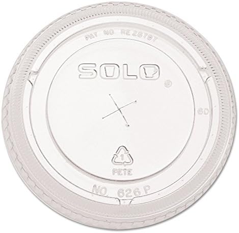 SOLO Cup Company - Ultra Clear Flat Cold Cup Lids f/16-24 oz Cups, PET, 100/Pack