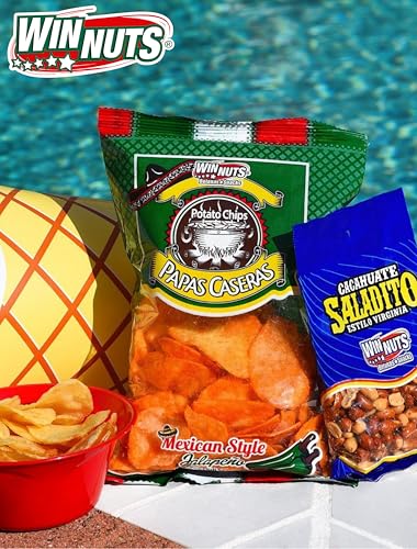 WINNUTS Jalapeño Chips Kettle Cooked (3 Pack, 5.6 oz Each) | Authentic Mexican Style Spicy Potatoes Chips | Homestyle "Papa Casera" for Parties