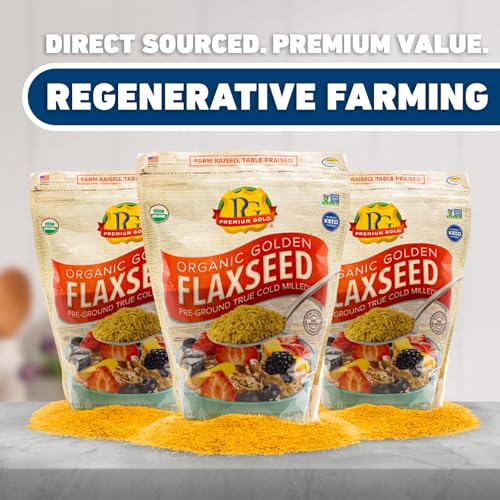 Premium Gold Flax Products Organic Ground Flax Seed, 4 lbs.