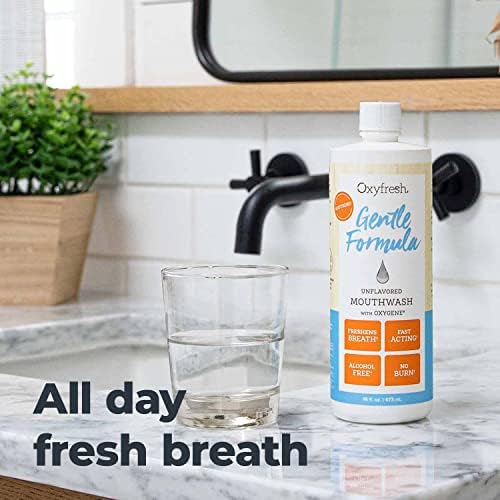 Oxyfresh Ultra Sensitive, Gentle Formula Unflavored Mouthwash & No Mint | Perfect for Ultra Sensitive Gums & Teeth – No Mint, Zero Alcohol, Flavor Free – Really Freshens Breath with Zero Stinging