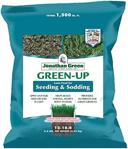 Jonathan Green (11540) Green-Up Lawn Food for Seeding & Sodding - 12-18-8 Grass Fertilizer (1,500 Sq. Ft.)