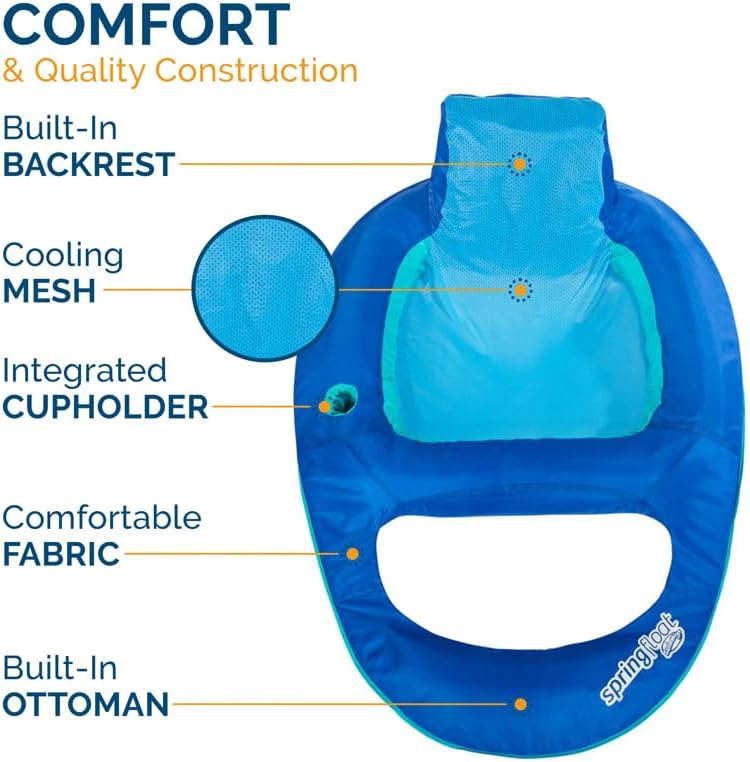 Swimways Spring Float Recliner 13018 - Colors Vary
