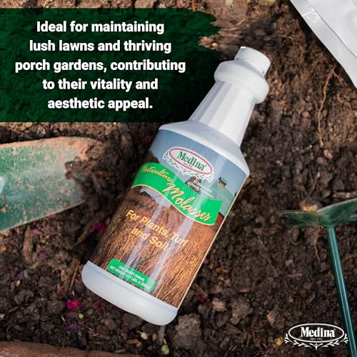 Medina Horticultural Molasses, 1 Qt - Nutrient-Rich Soil & Plant Feed | Feeds beneficial microbial life; supports organic gardening; versatile on lawns, gardens & trees