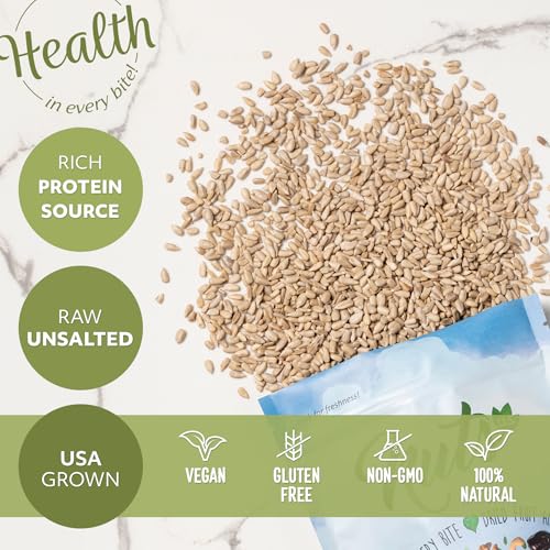 NUTS U.S. - Sunflower Kernels | Raw | A Rich Source of Protein | USA Grown and Packed in Resealable Bags!!! (1 LB)
