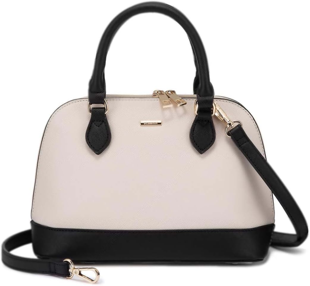 LOVEVOOK Purse for Women, Crossbody Dome Satchel Handbag with Double Zip