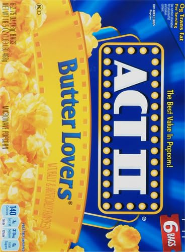 Act II Butter Lovers Microwave Popcorn, 2.75 oz., 6-ct Bags